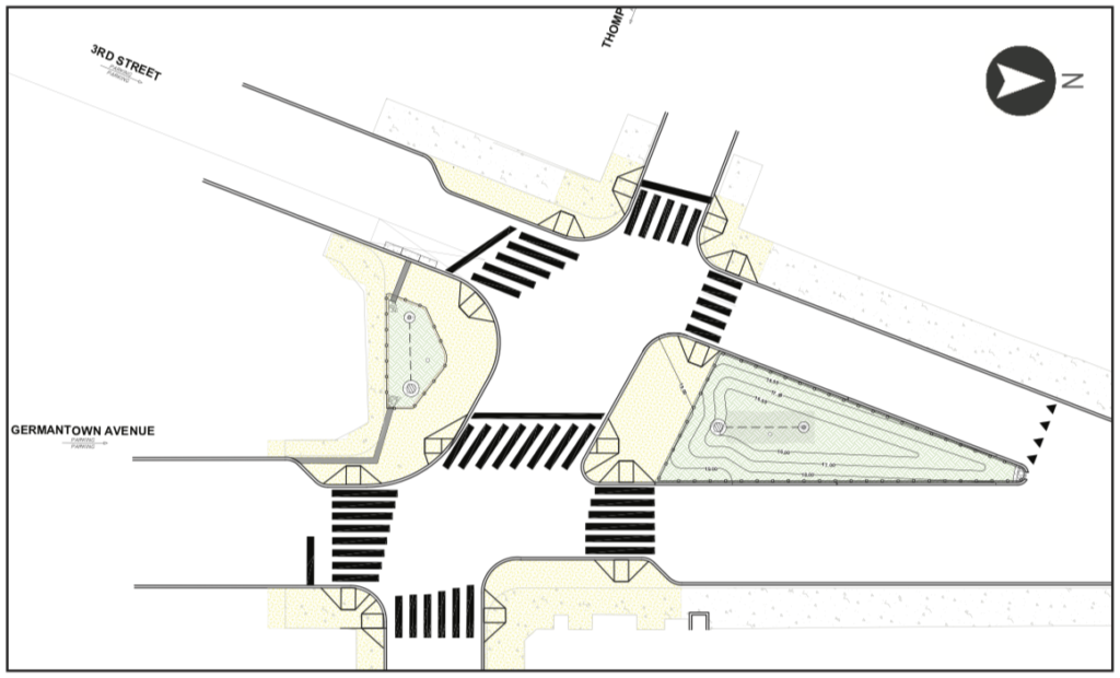 Germantown Ave and N 3rd St Island
