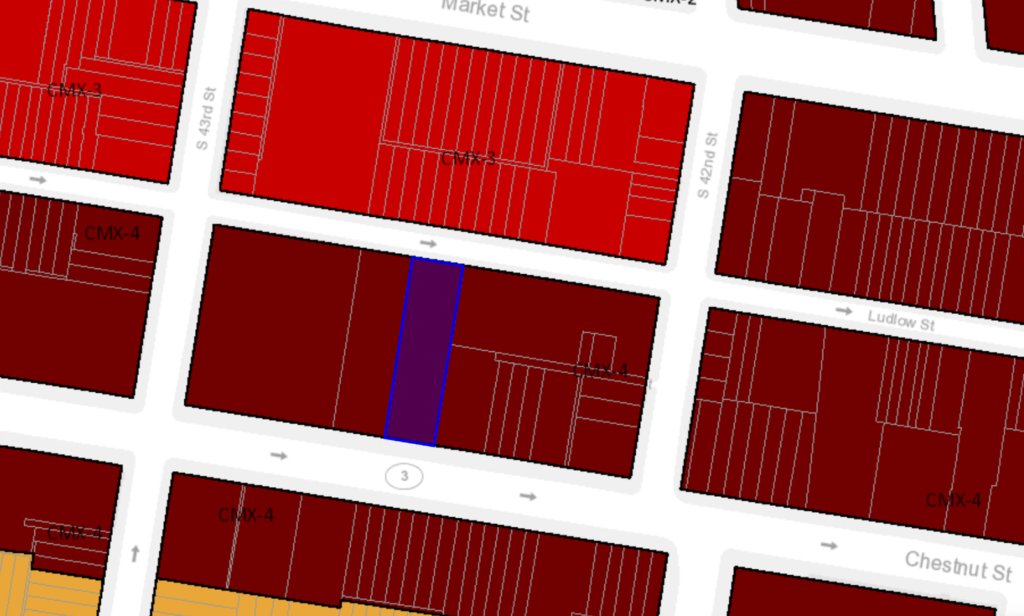 4219-23 Chestnut St. zoning map